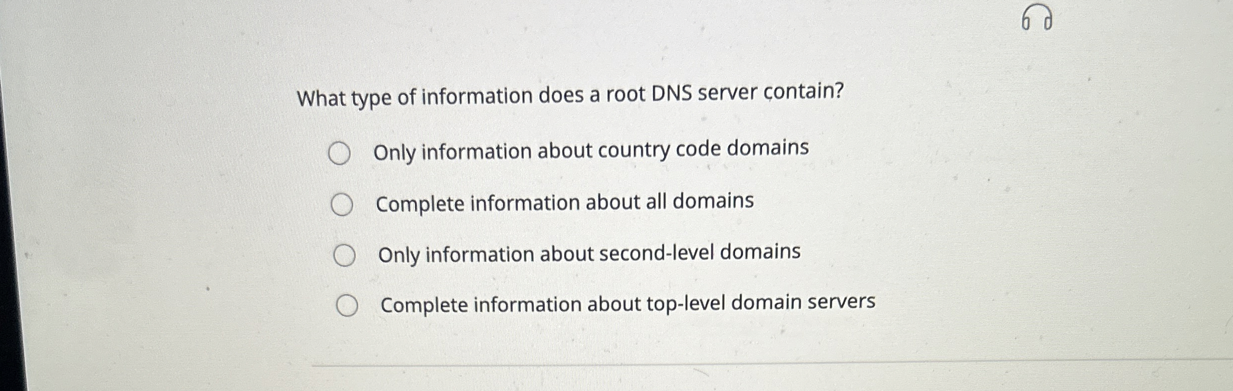 What type of information does a root DNS server