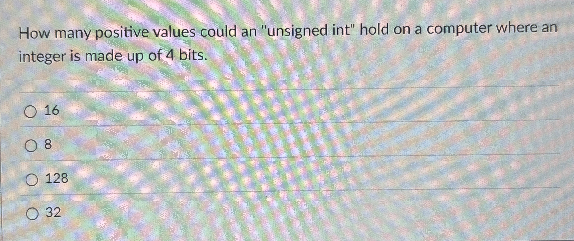 How many positive values could an "unsigned int"