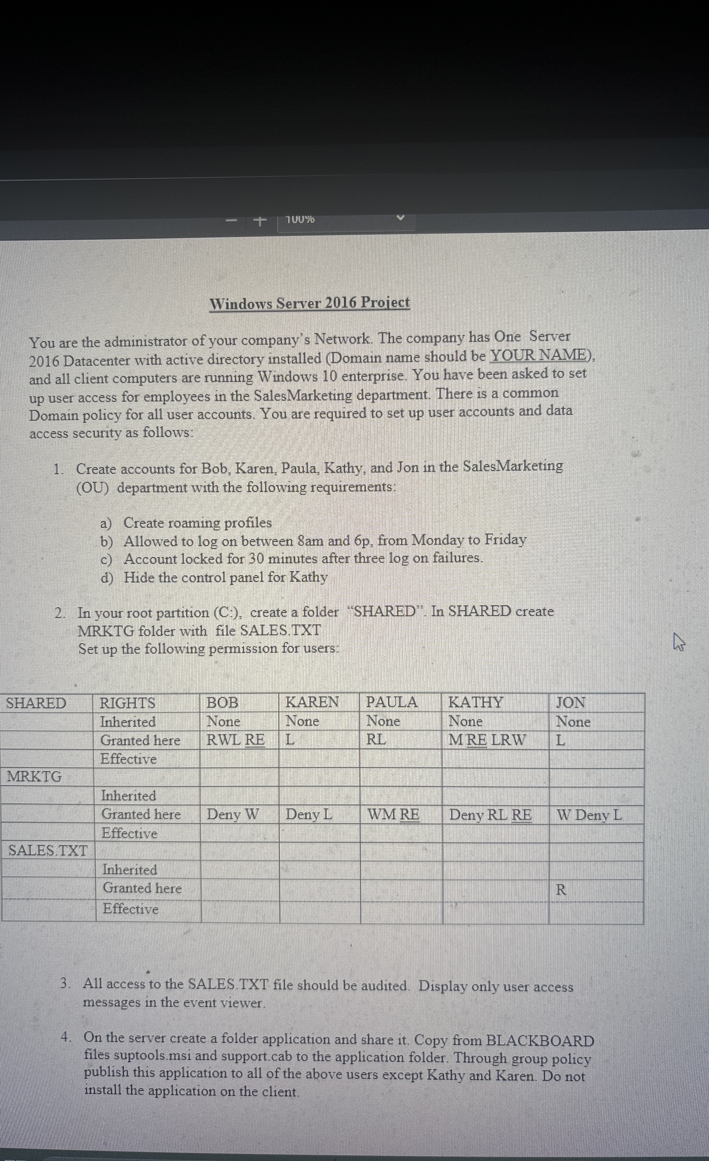 Detailed steps on how to complete including how