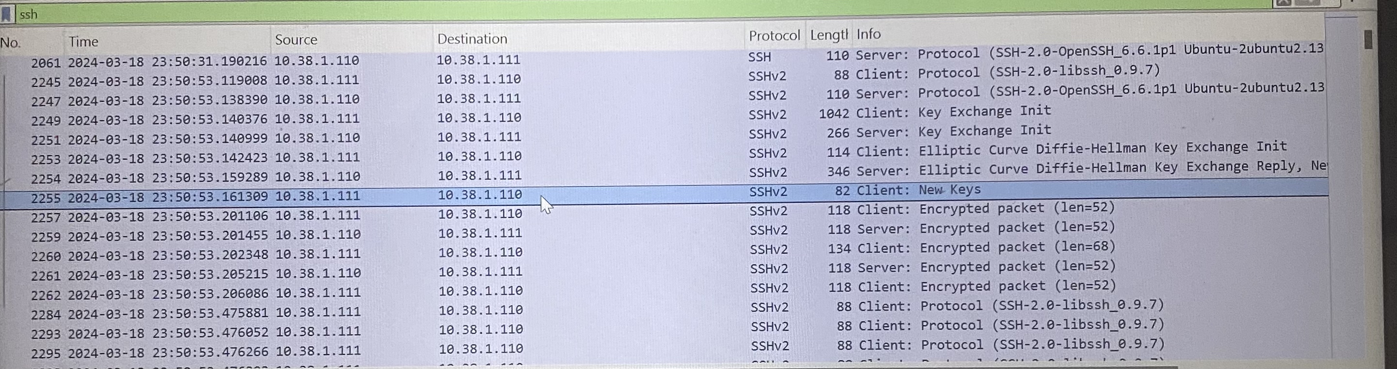 ssH . Identify the source and the destination IP
