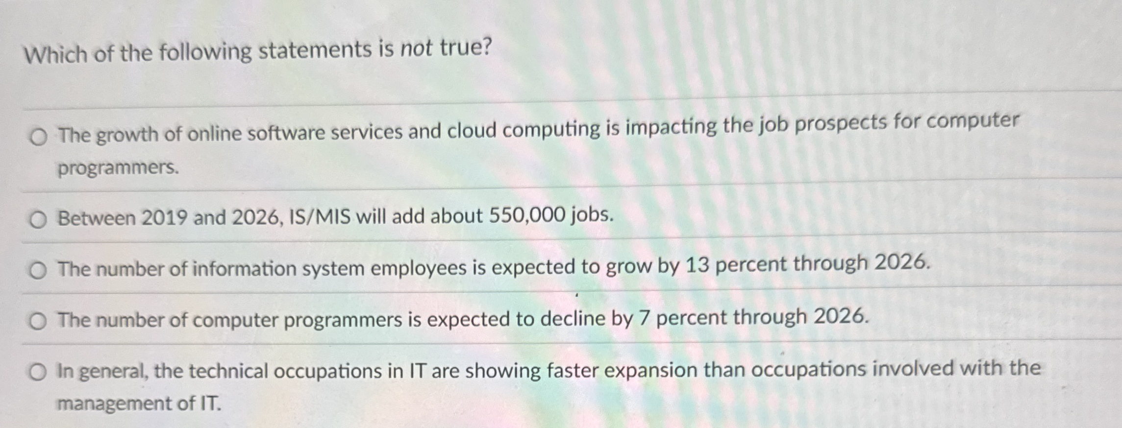 Which of the following statements is not true?