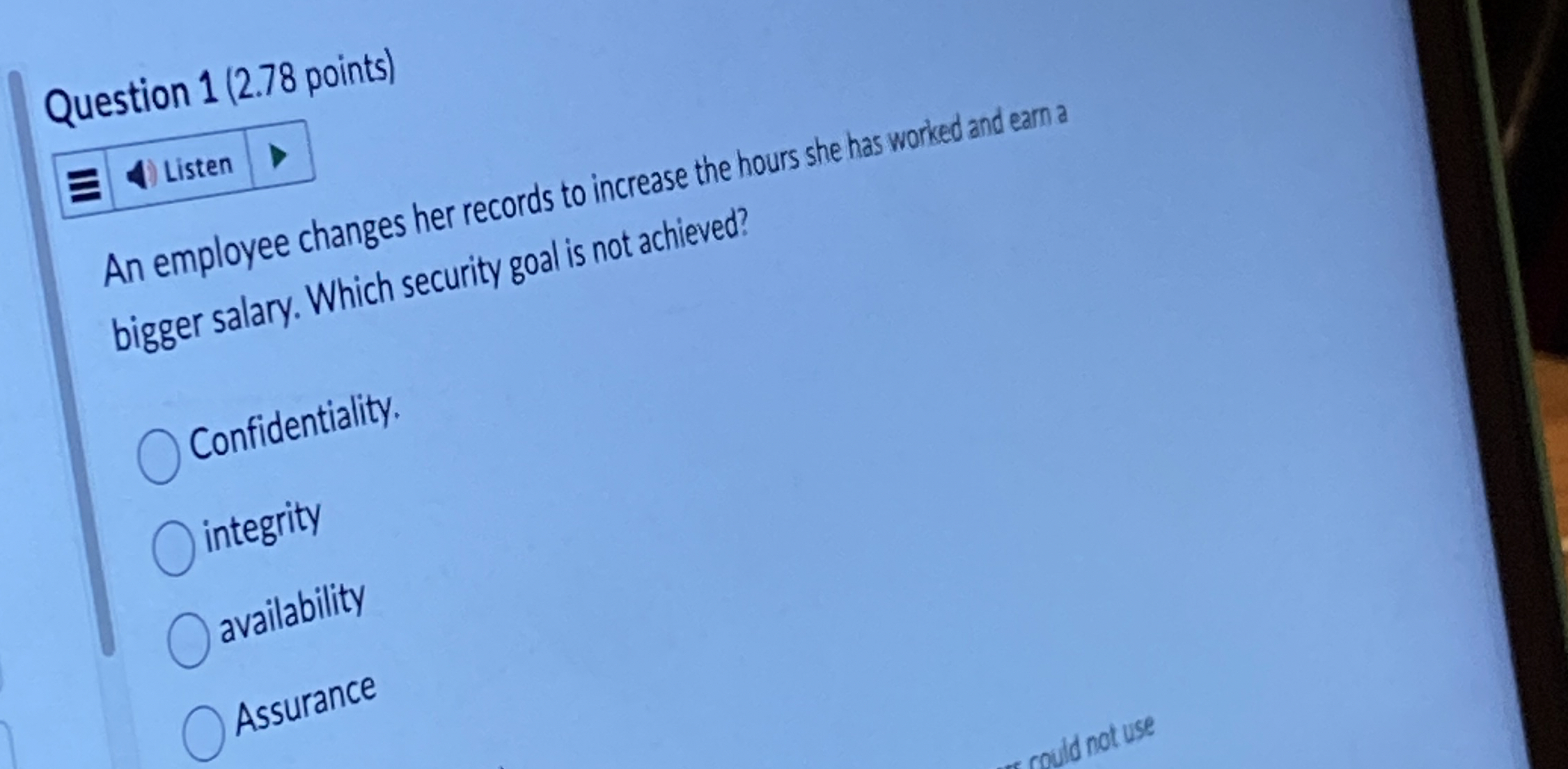 An employee changes her records to increase the