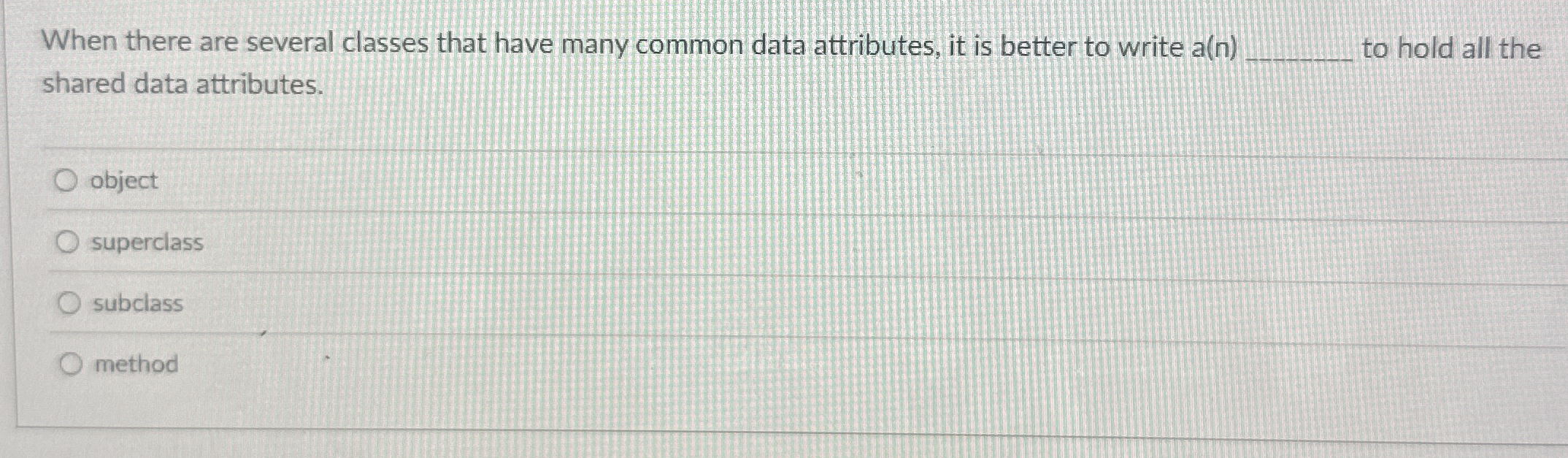 When there are several classes that have many