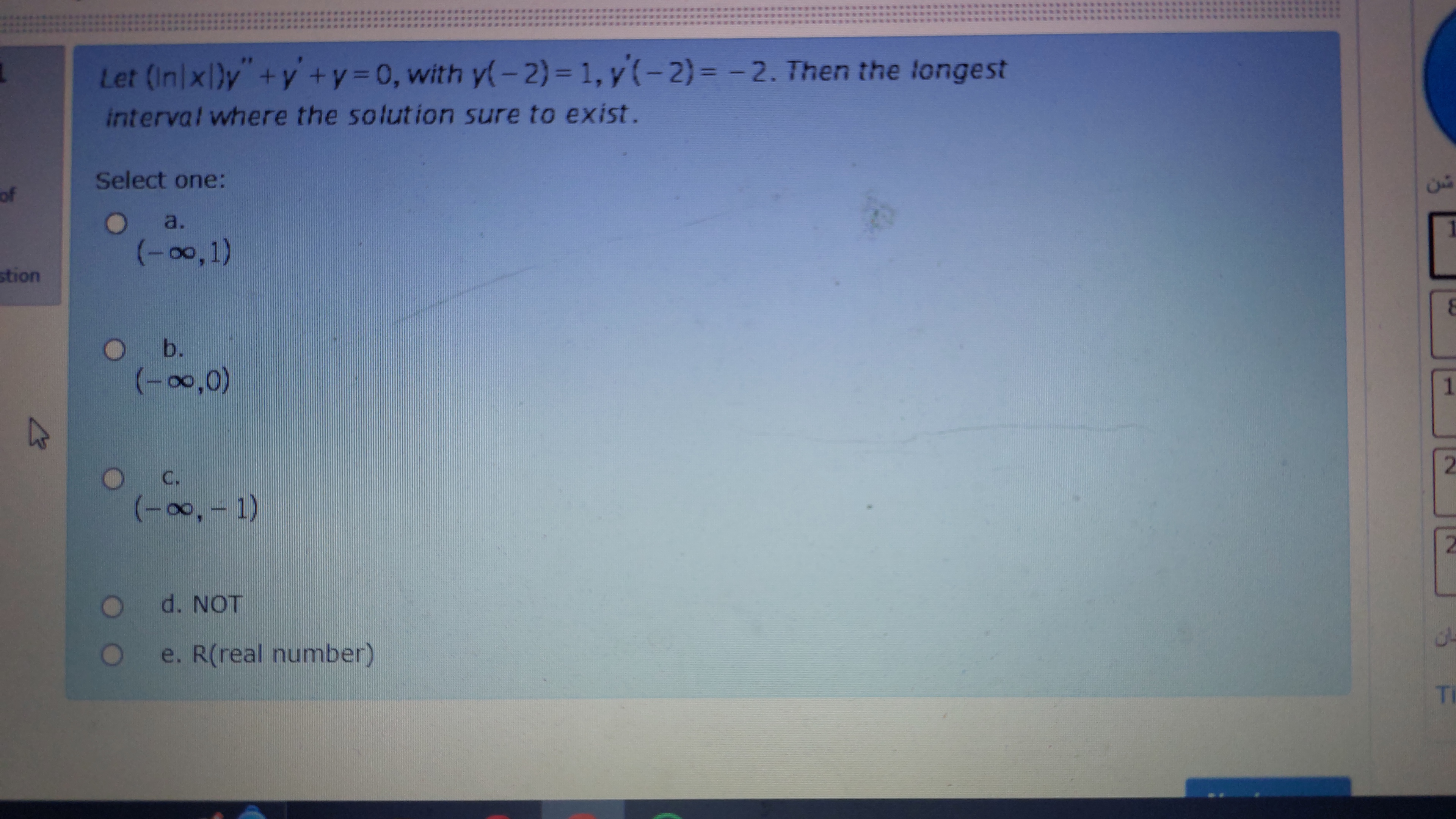 Let ( l n | x | ) y ' ' + y ' + y = 0 , with y (