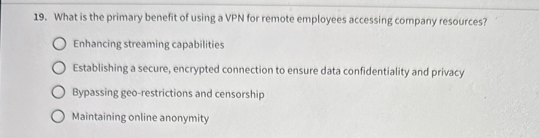 What is the primary benefit of using a VPN for