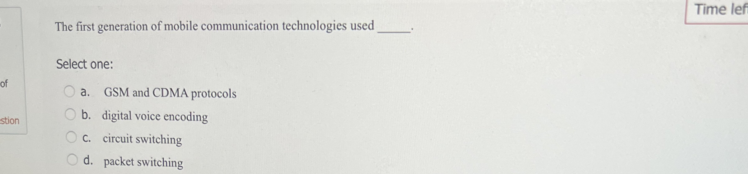 The first generation of mobile communication