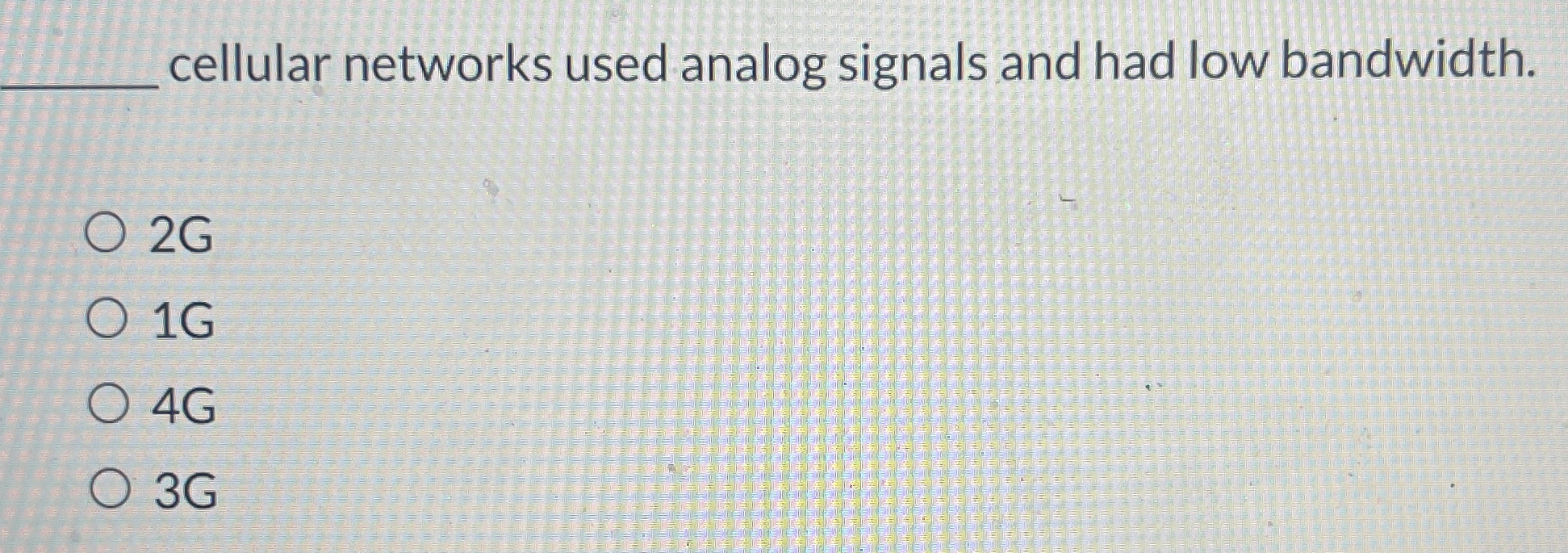 cellular networks used analog signals and had low