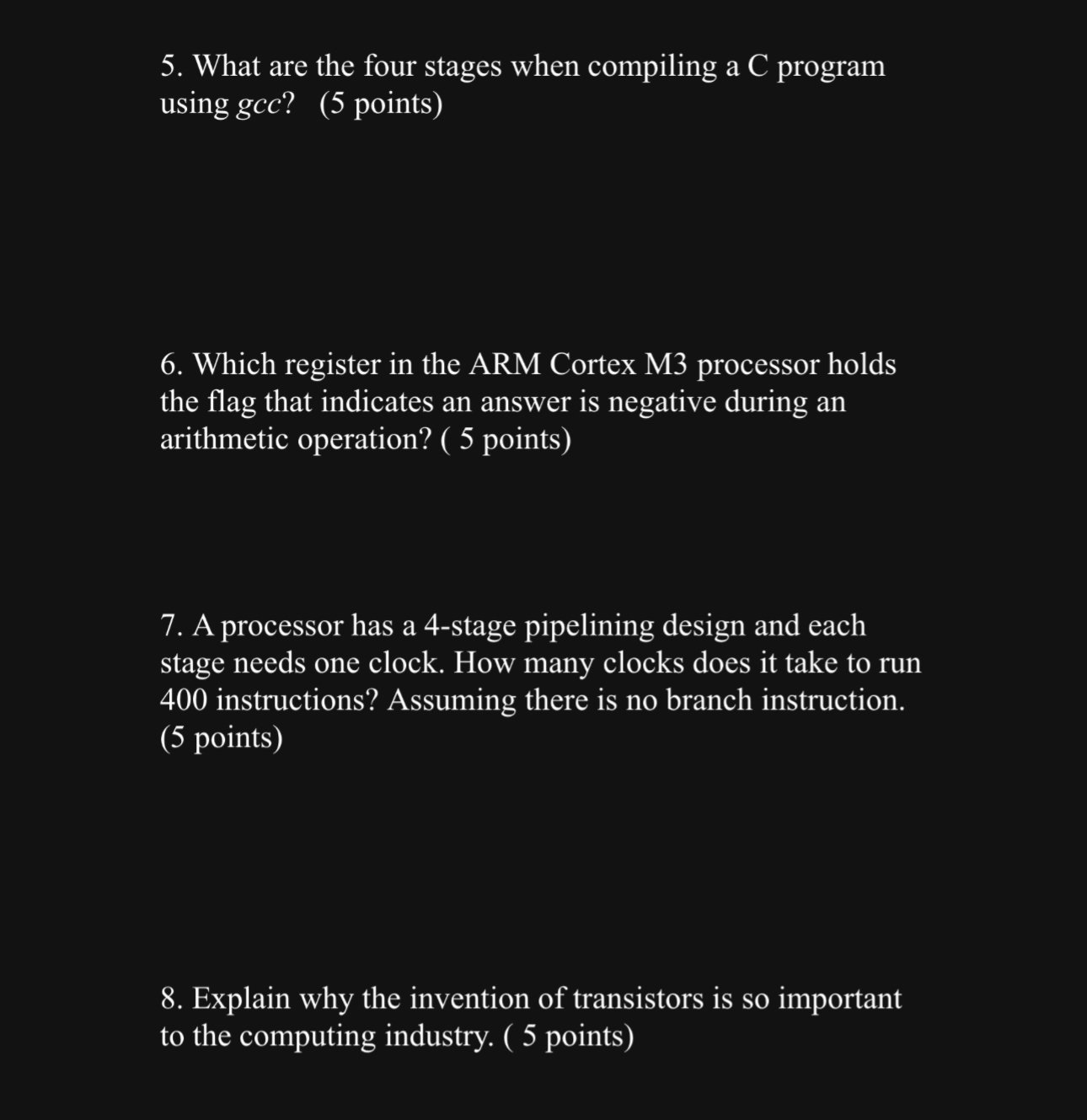 What are the four stages when compiling a C
