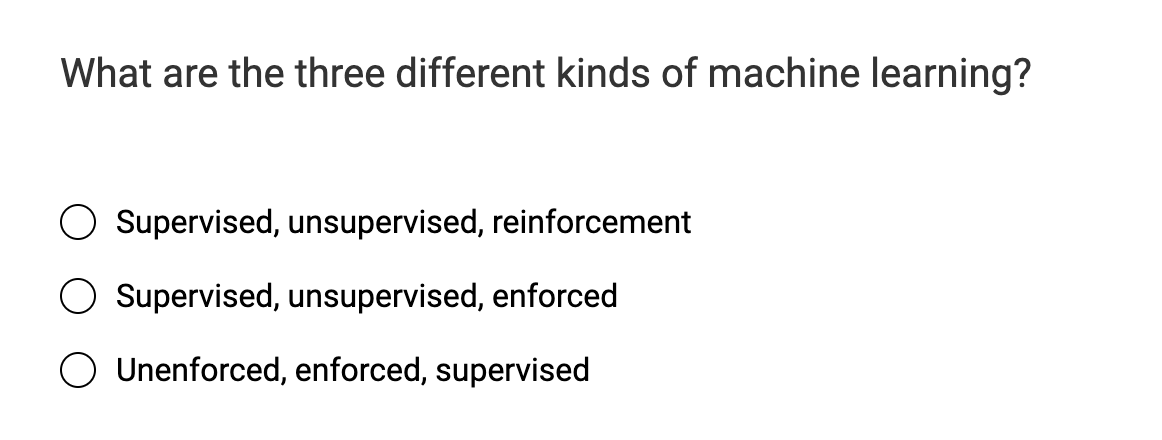 What are the three different kinds of machine