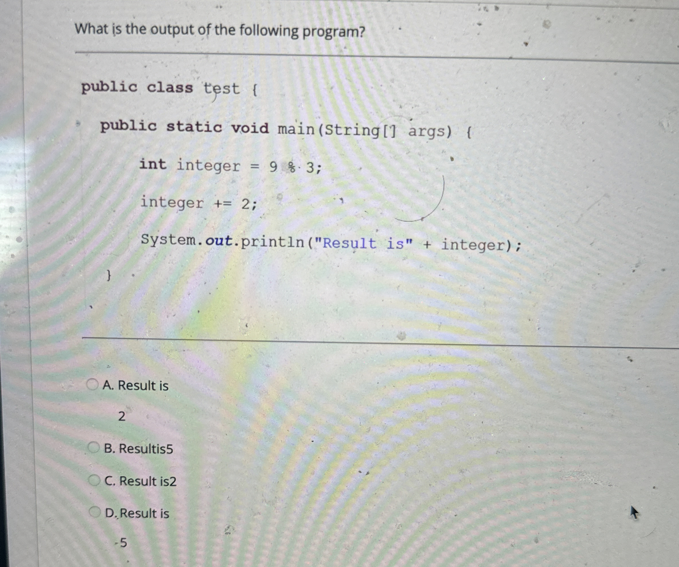 What is the output of the following program?