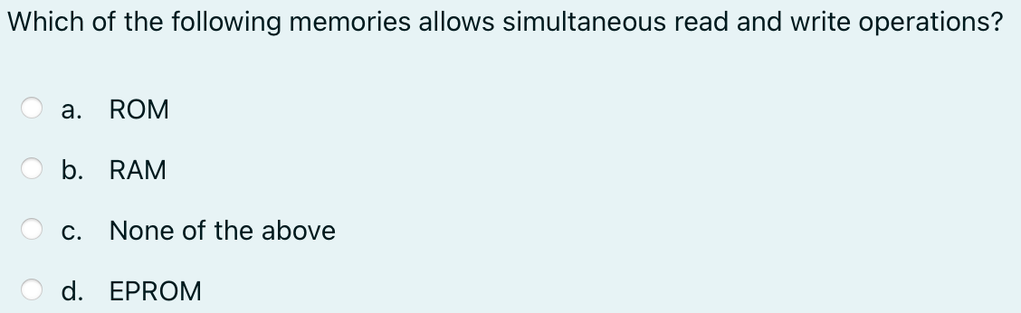 Which of the following memories allows