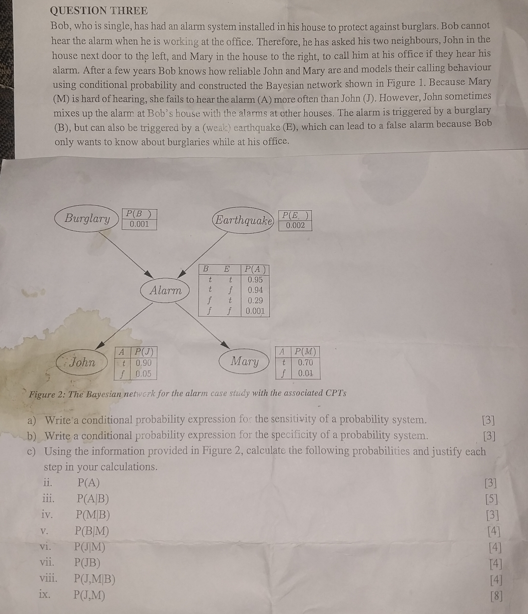 QUESTION THREE Bob, who is single, has had an