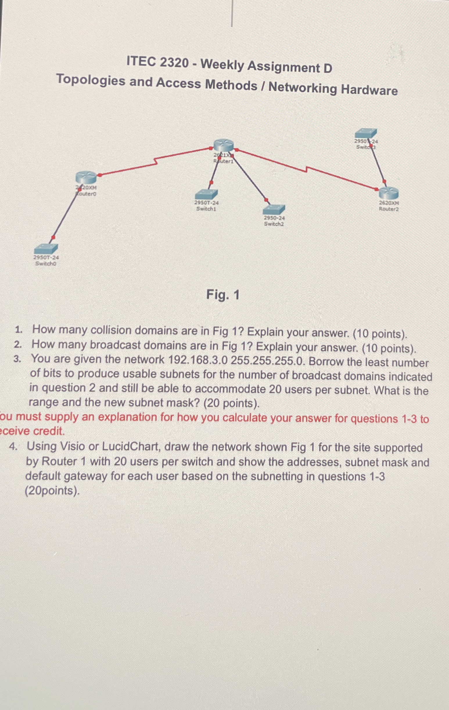 ITEC 2 3 2 0 - Weekly Assignment D Topologies and