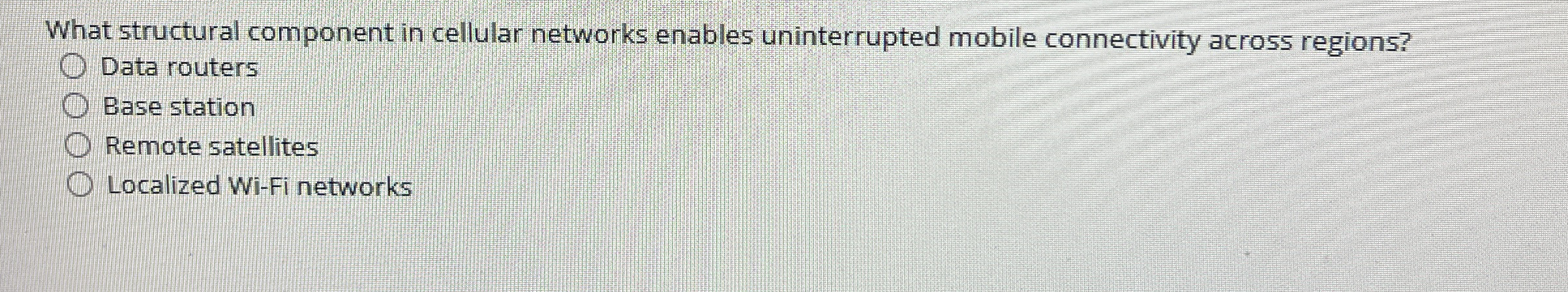 What structural component in cellular networks