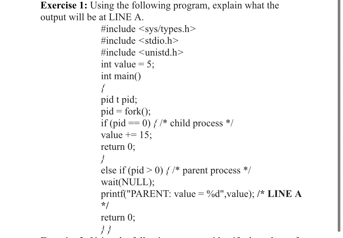 Exercise 1 : Using the following program, explain