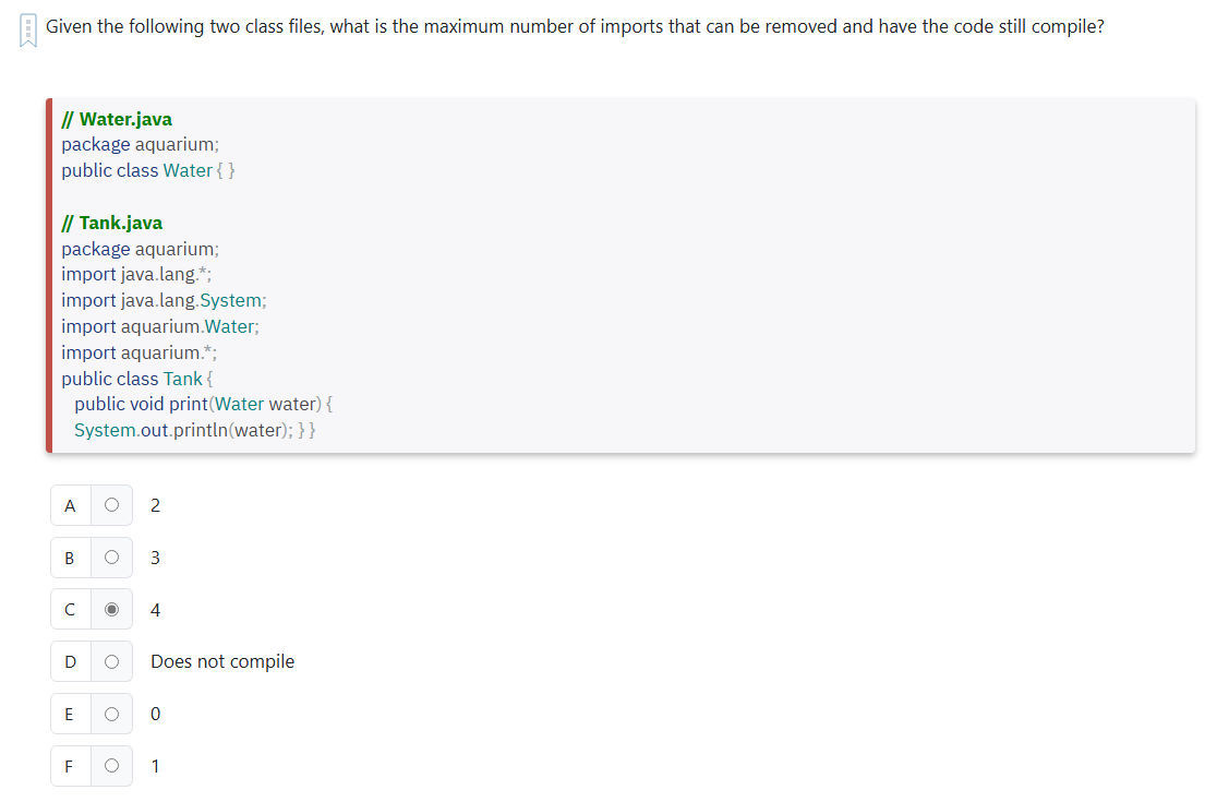 Given the following two class files, what is the
