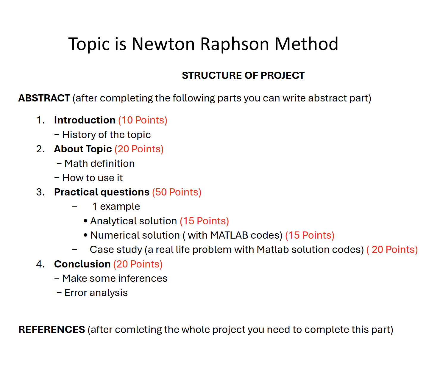 STRUCTURE OF PROJECT ABSTRACT ( after completing