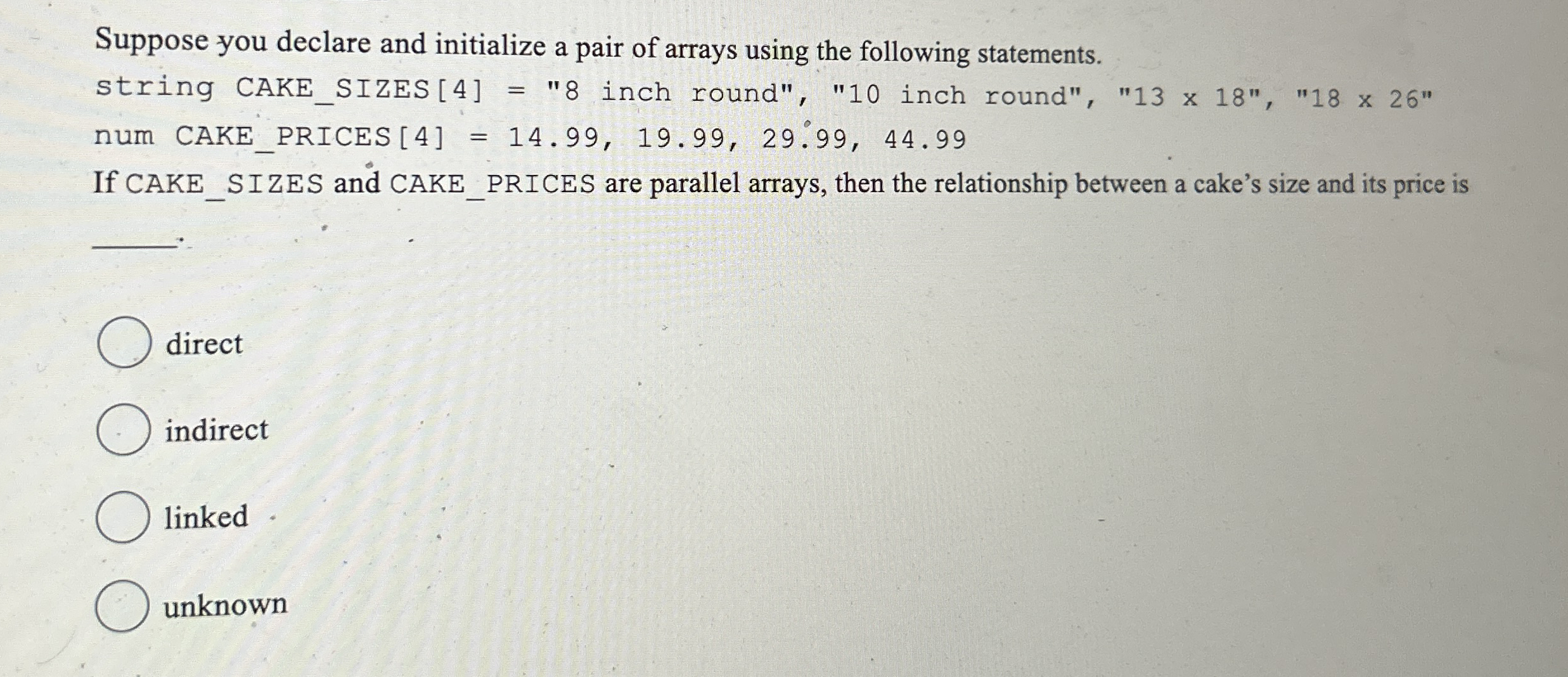 Suppose you declare and initialize a pair of