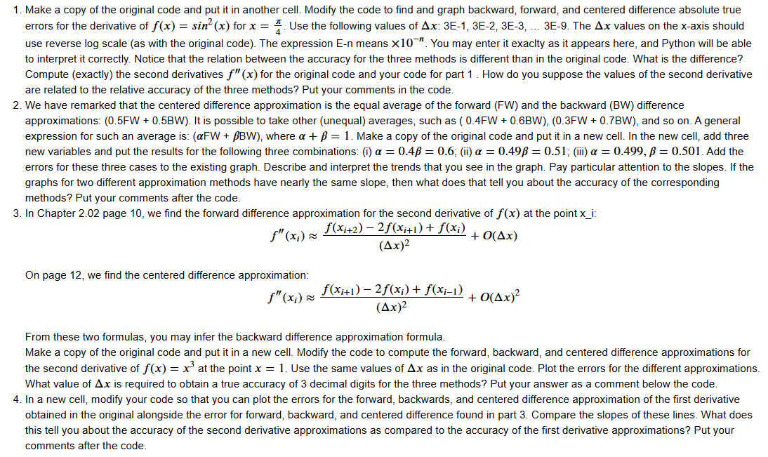 Make a copy of the original code and put it in
