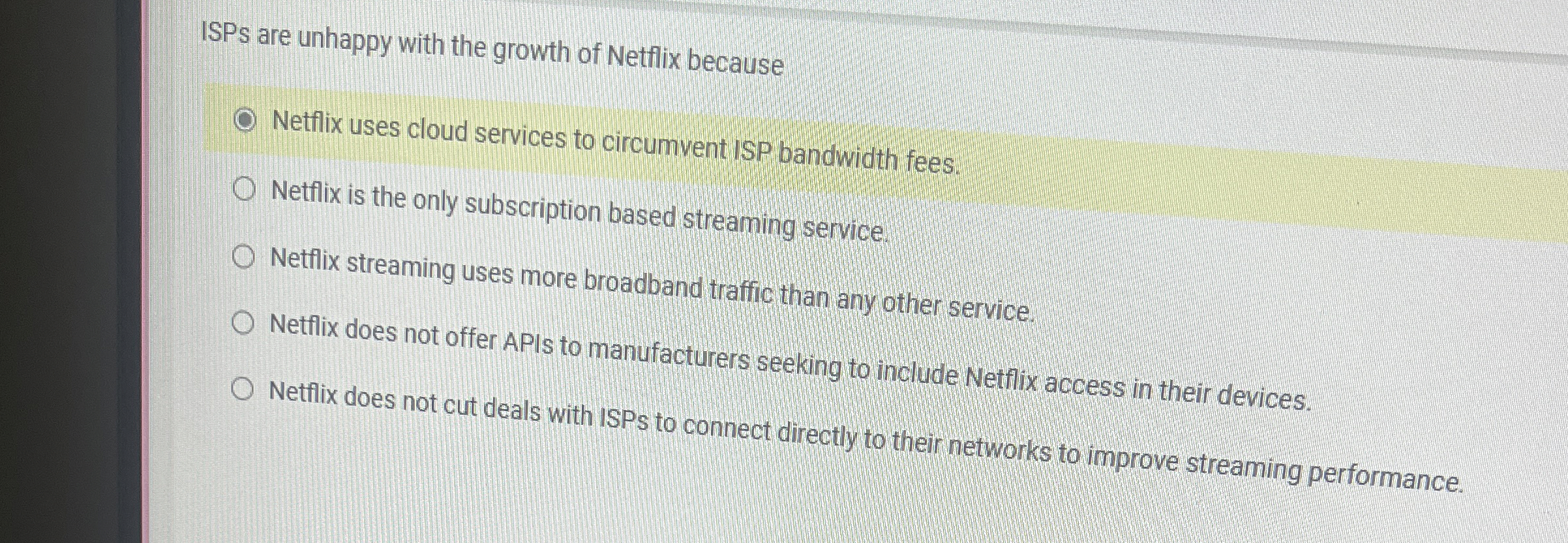 ISPs are unhappy with the growth of Netflix