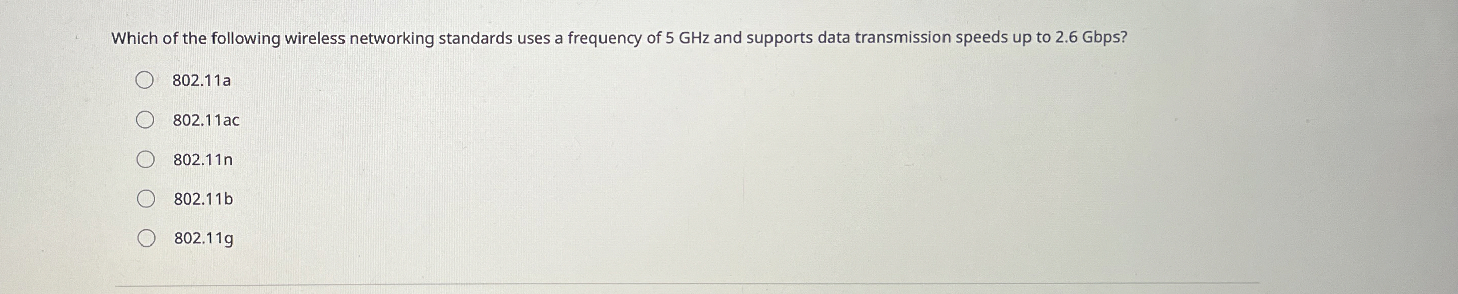 Which of the following wireless networking