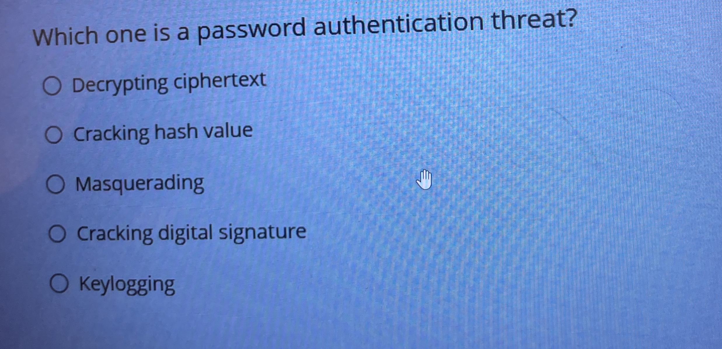 Which one is a password authentication threat?