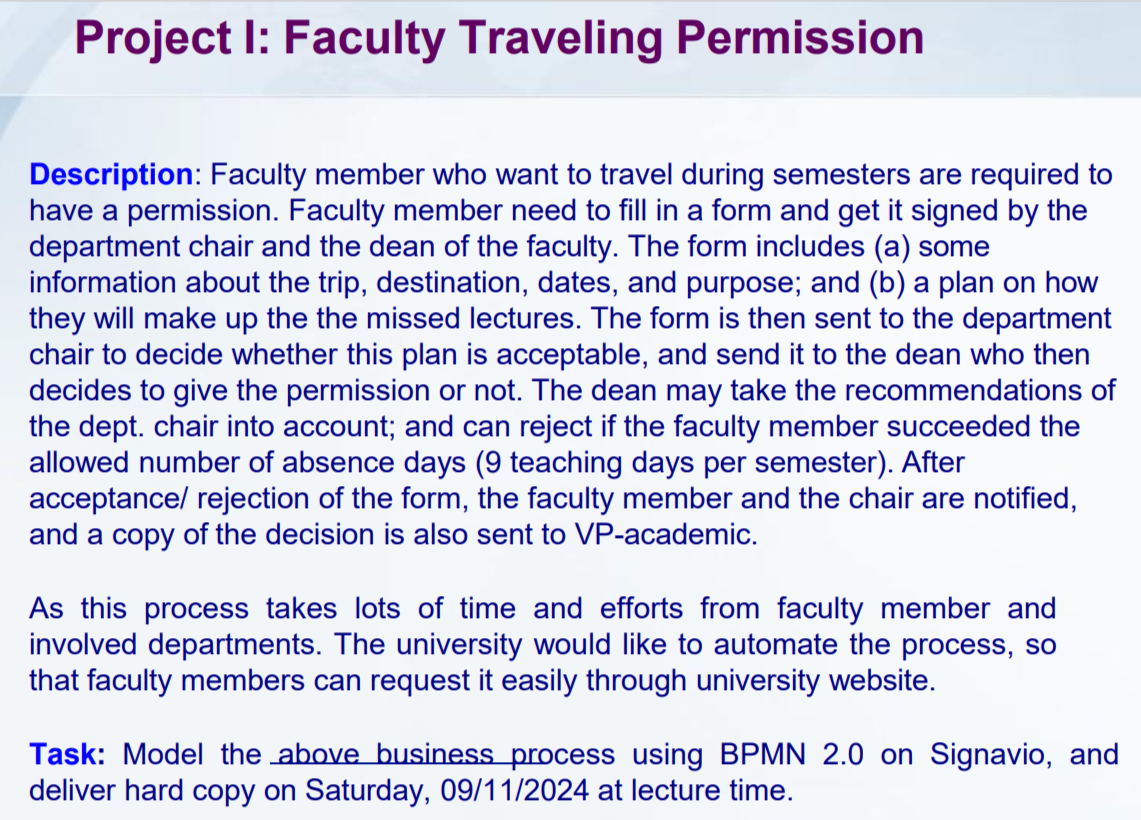 Description: Faculty member who want to travel