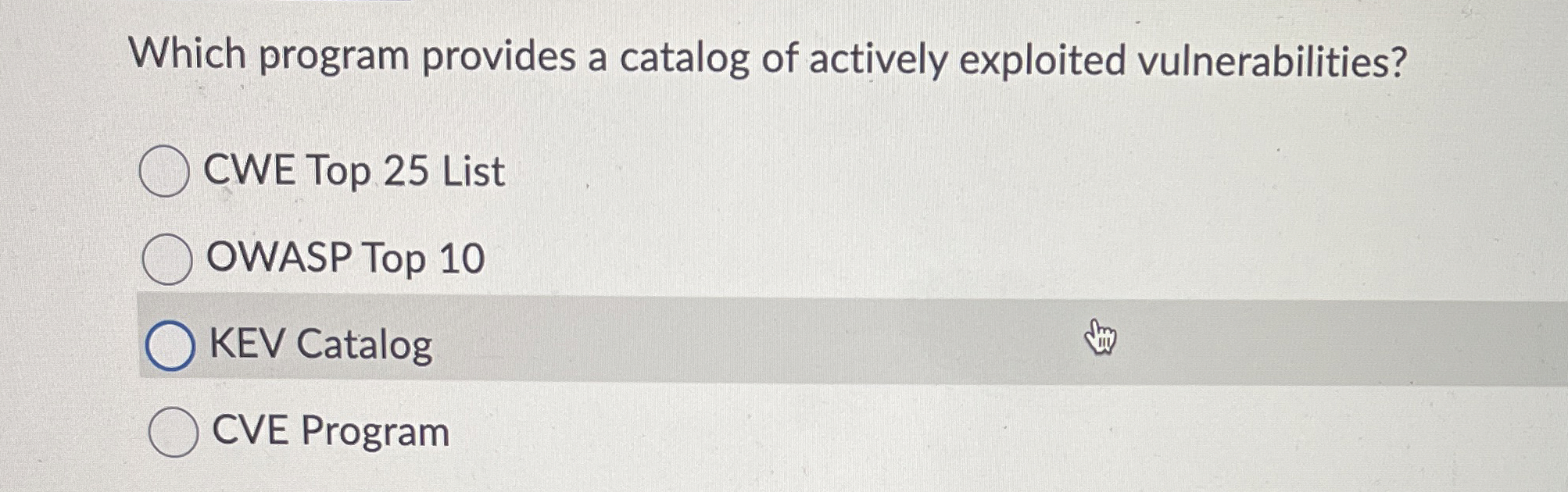 Which program provides a catalog of actively
