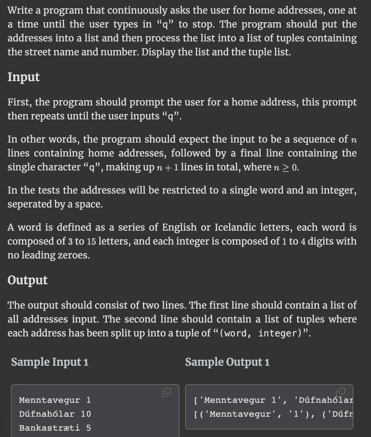 Write a program that continuously asks the user