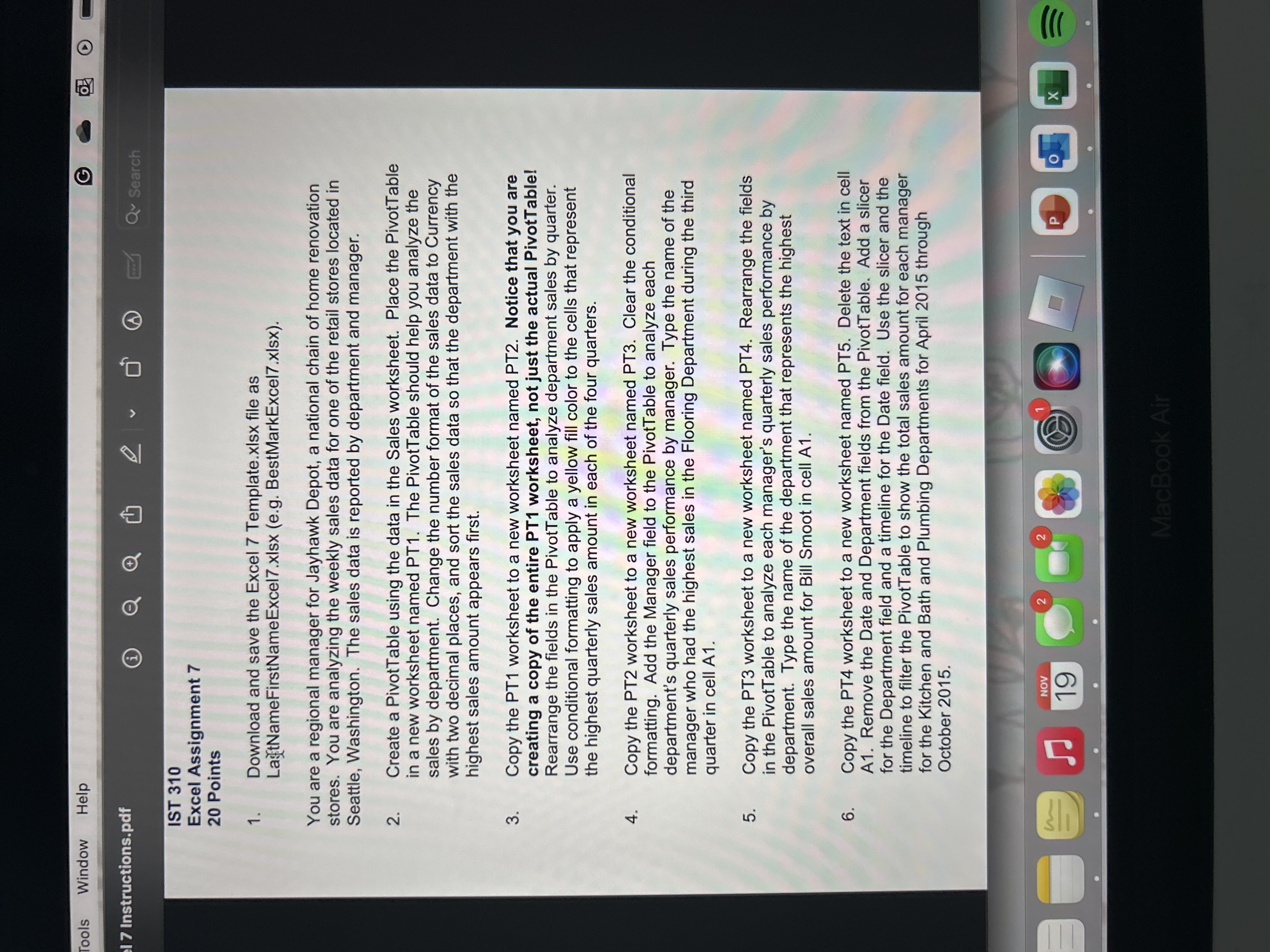 IST 3 1 0 Excel Assignment 7 2 0 Points 1 .