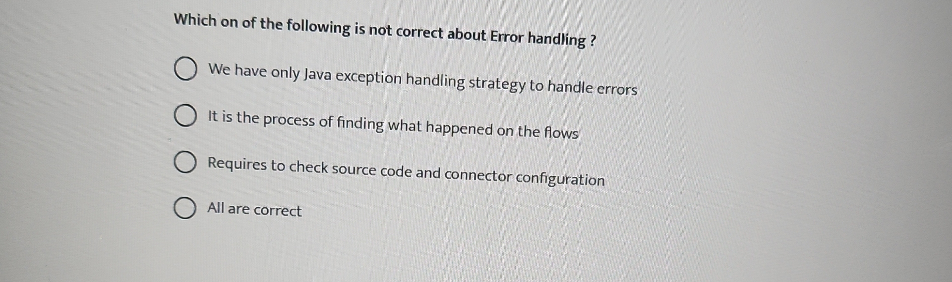 Which on of the following is not correct about