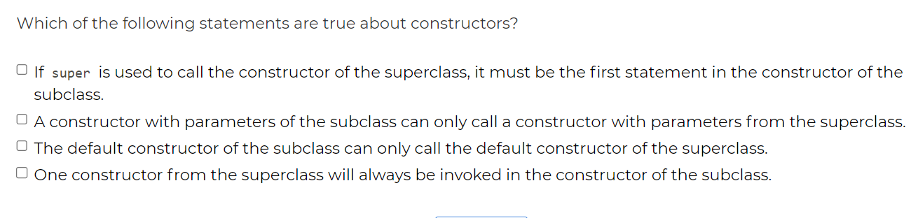 Which of the following statements are true about