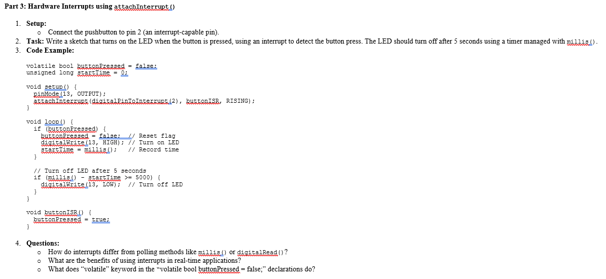Part 3 : Hardware Interrupts using