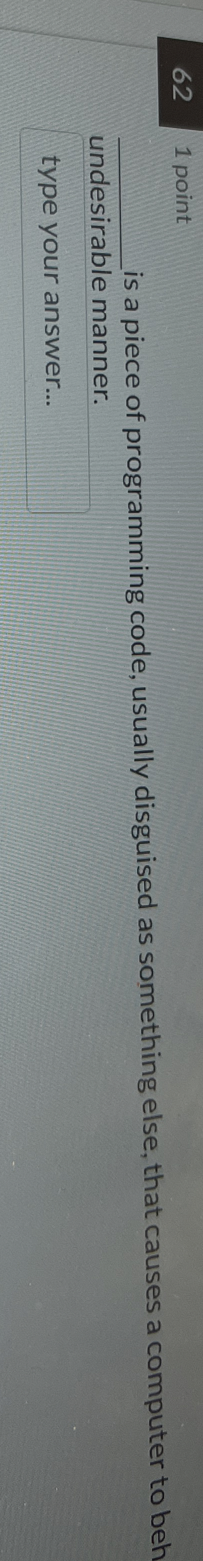 6 2 1 point is a piece of programming code,