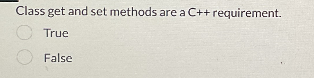 Class get and set methods are a C + +