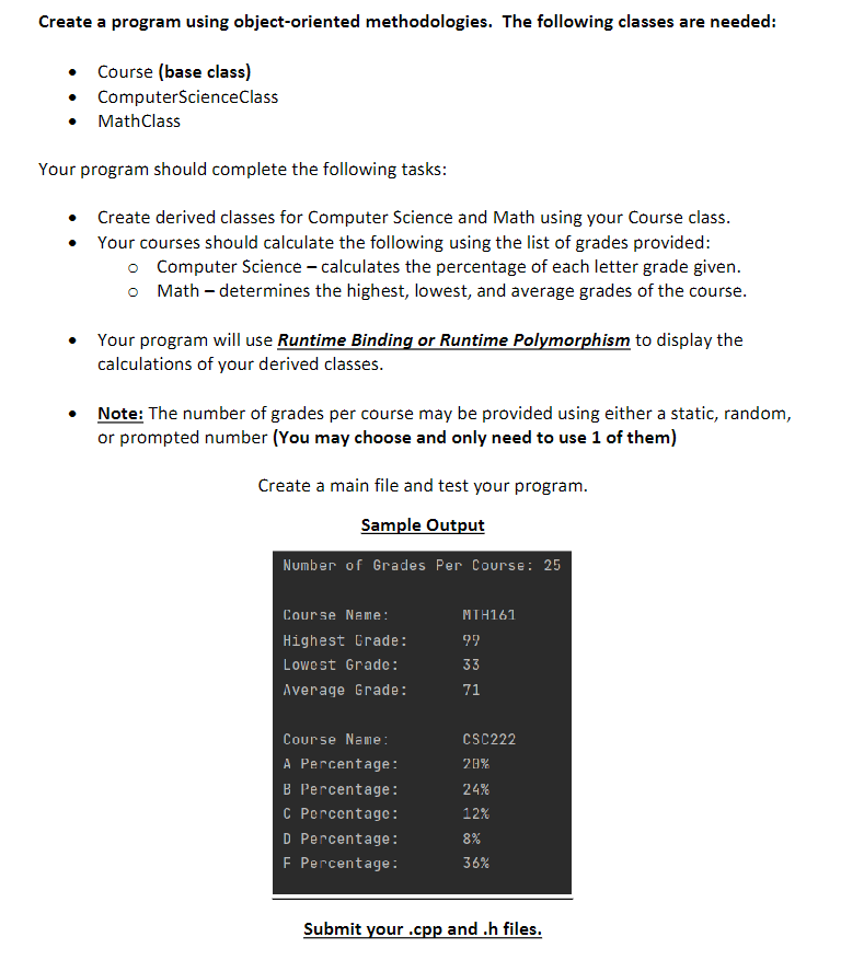Using C + + Create a program using object -