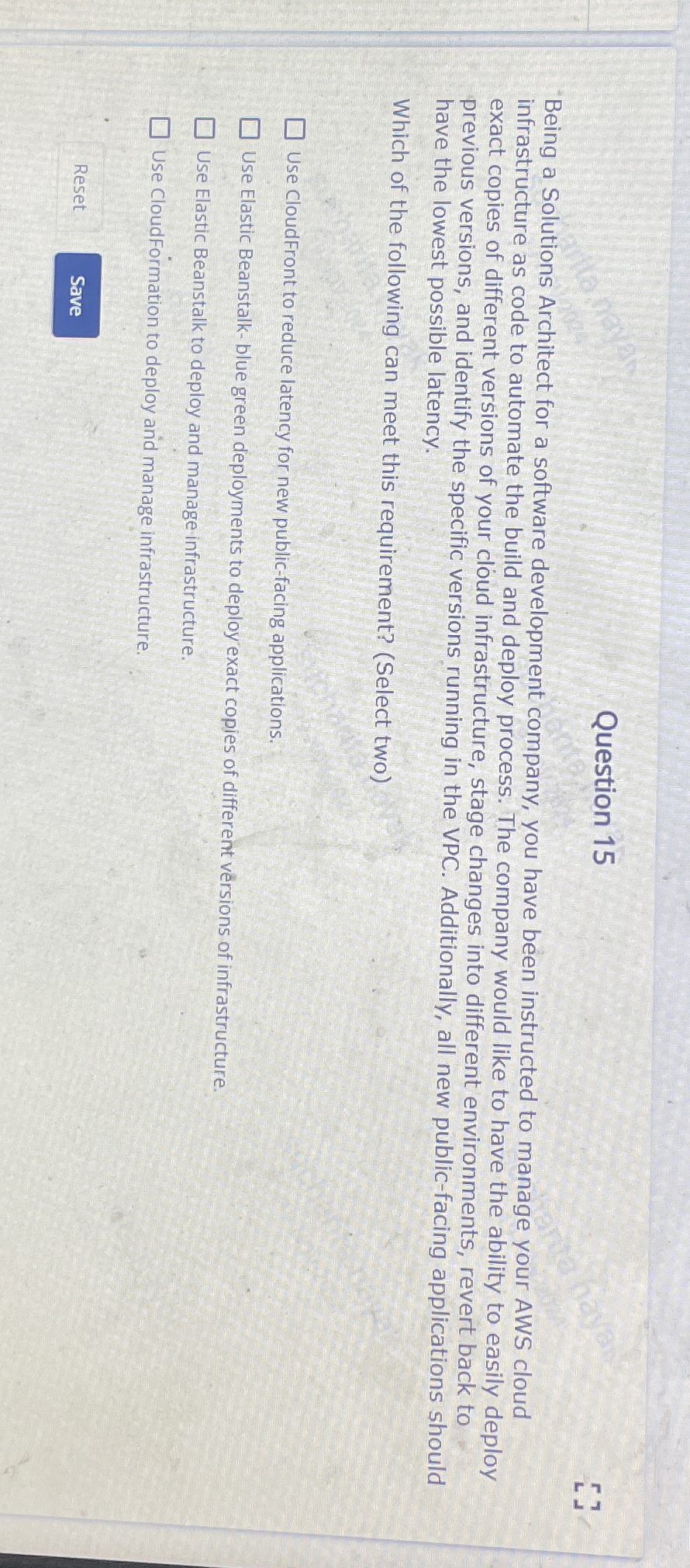 Question 1 5 Being a Solutions Architect for a