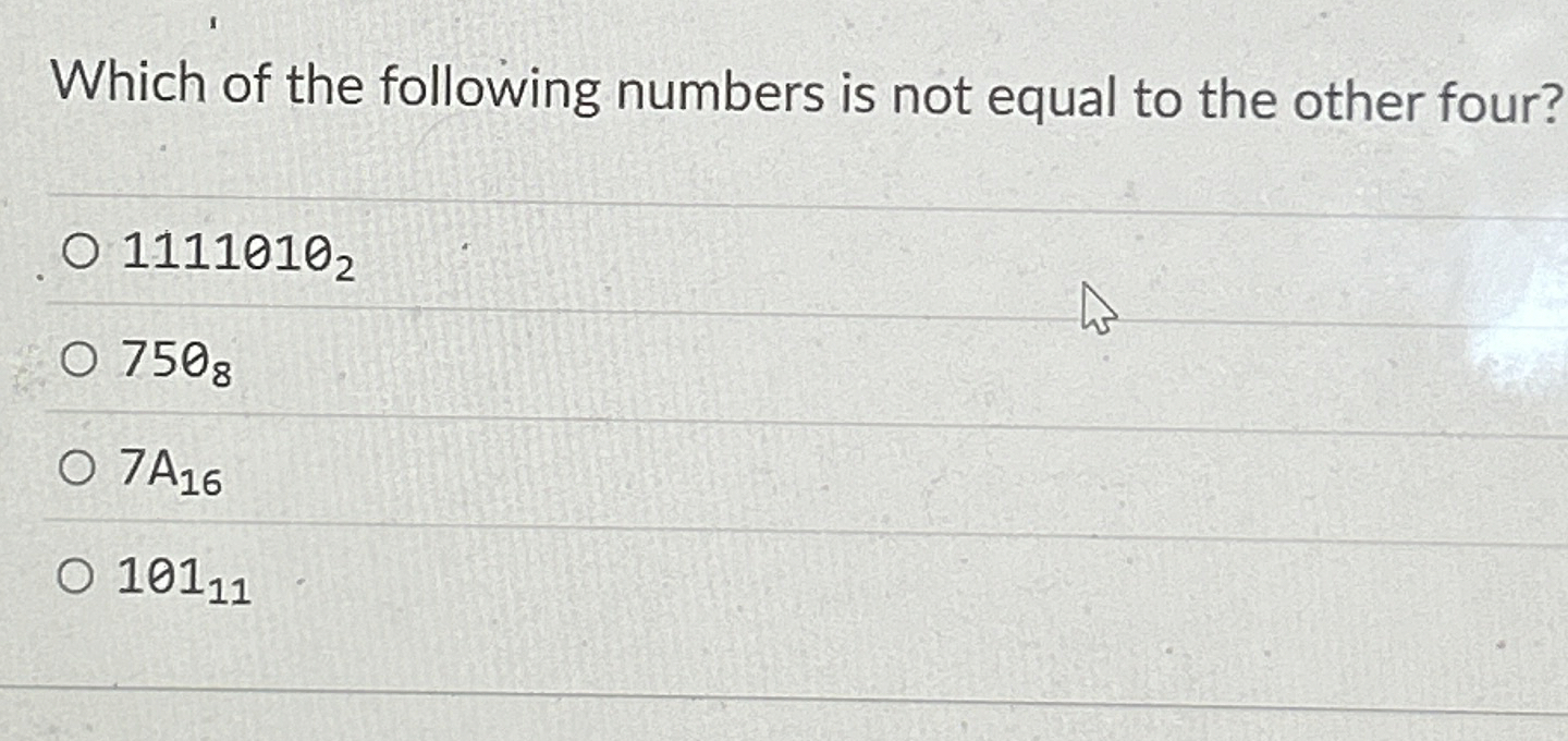 Which of the following numbers is not equal to