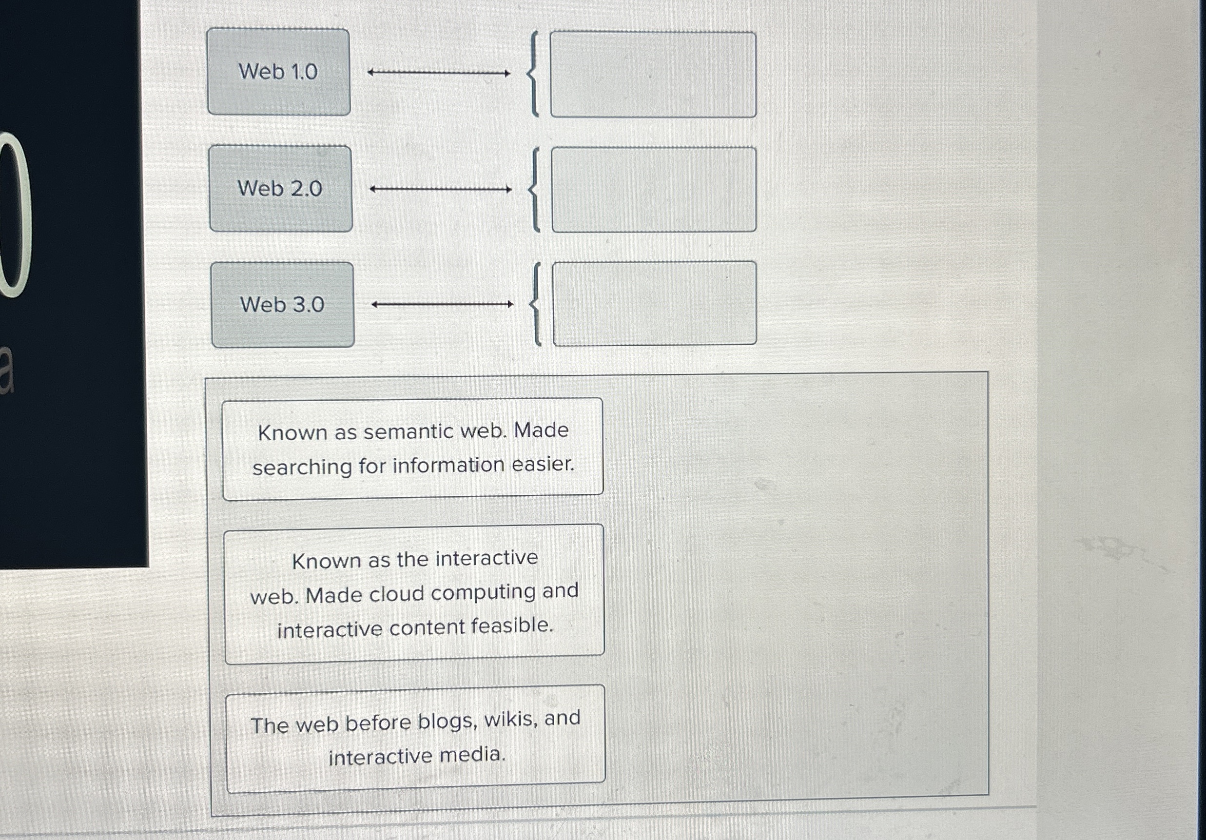 Web 3 . 0 Known as semantic web. Made searching
