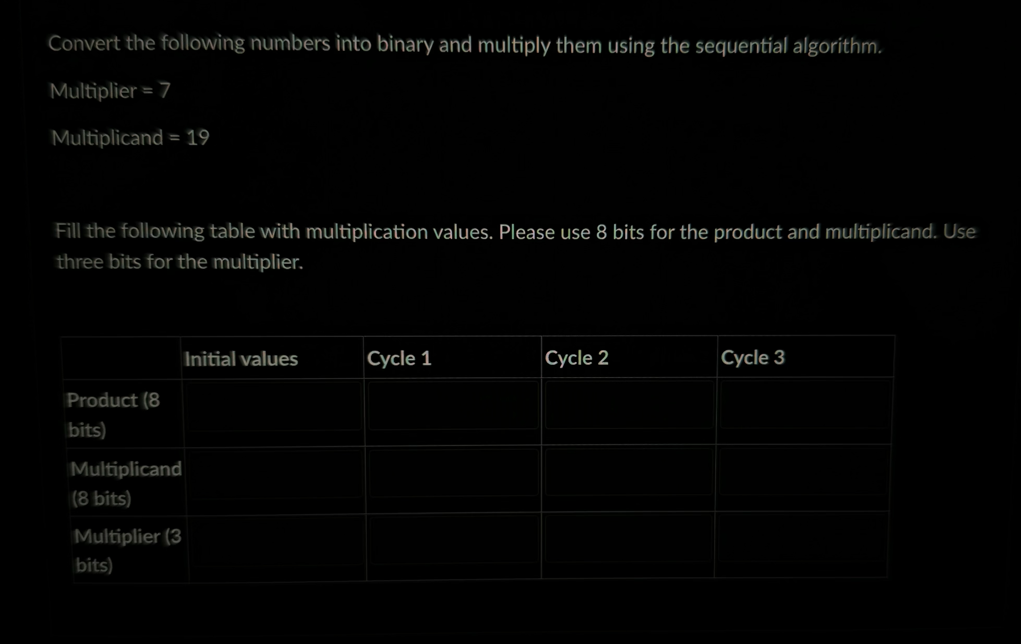Convert the following numbers into binary and
