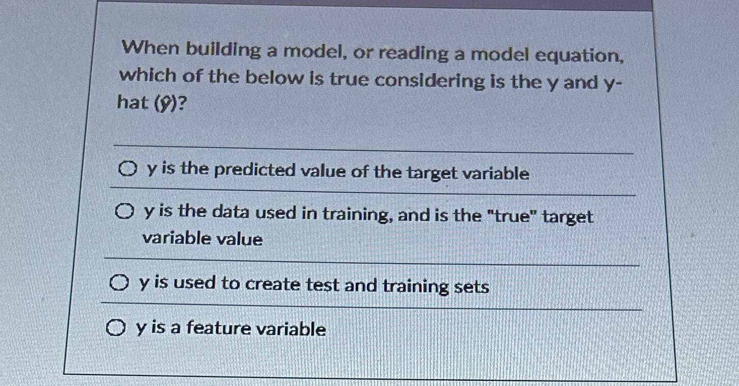 When building a model, or reading a model
