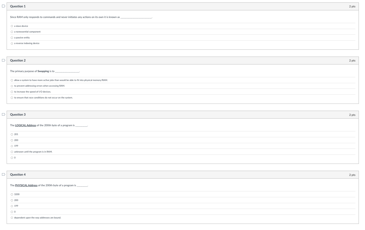 Select all of the following times that address