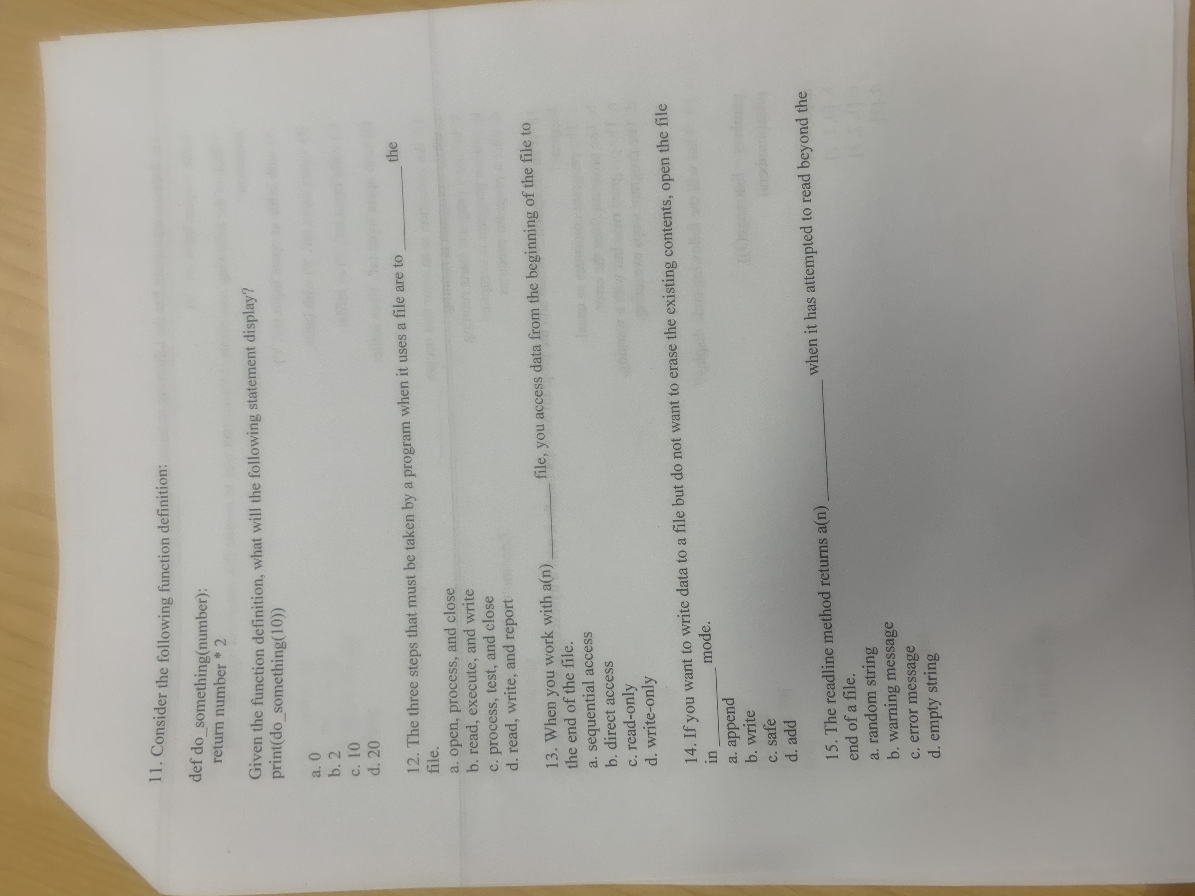 Consider the following function definition: def