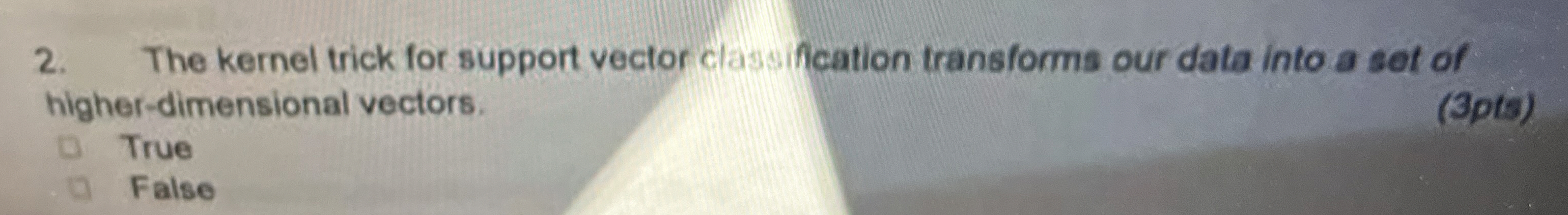 The kernel trick for support vector