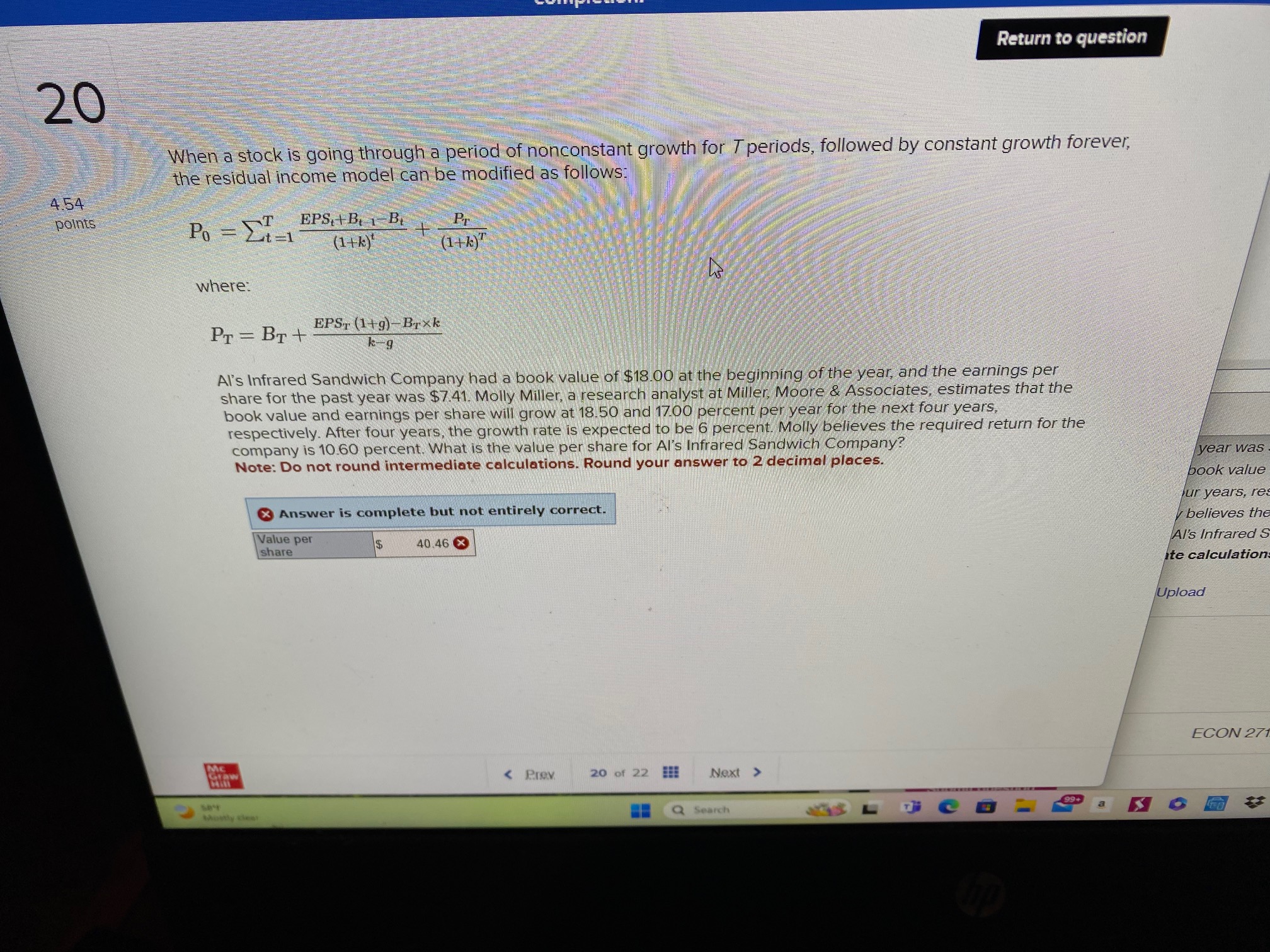 Return to question 20 When a stock is going