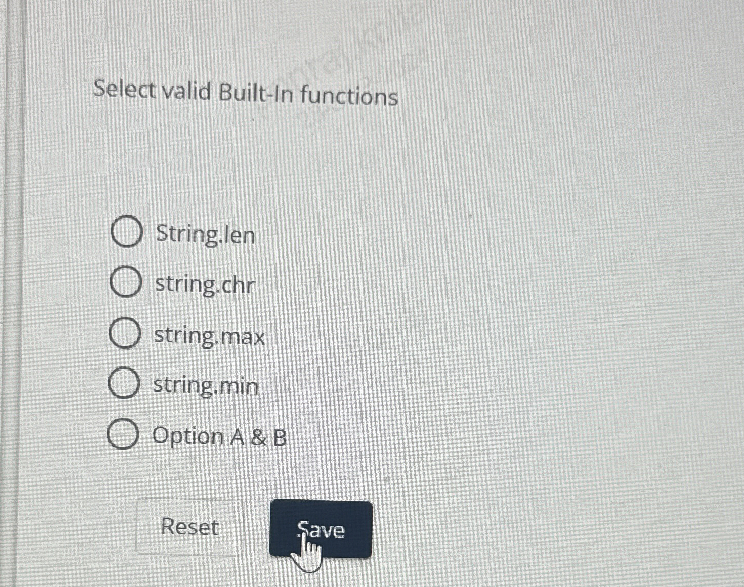 Select valid Built - In functions String.len