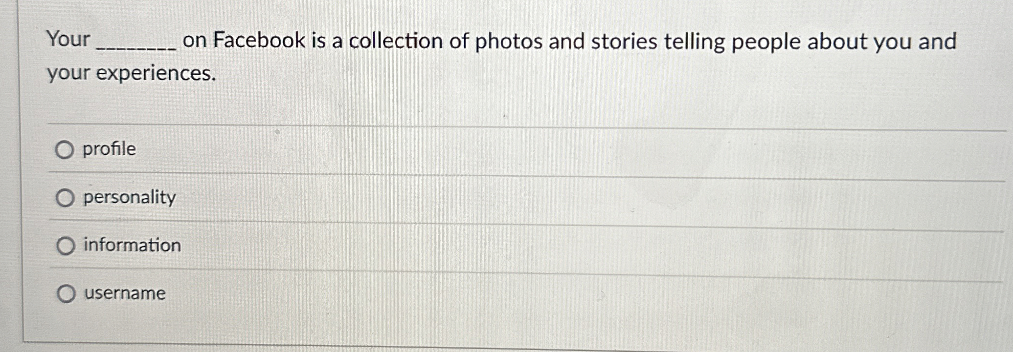 Your on Facebook is a collection of photos and