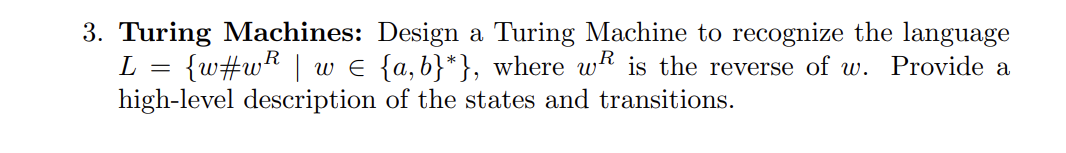 Turing Machines: Design a Turing Machine to