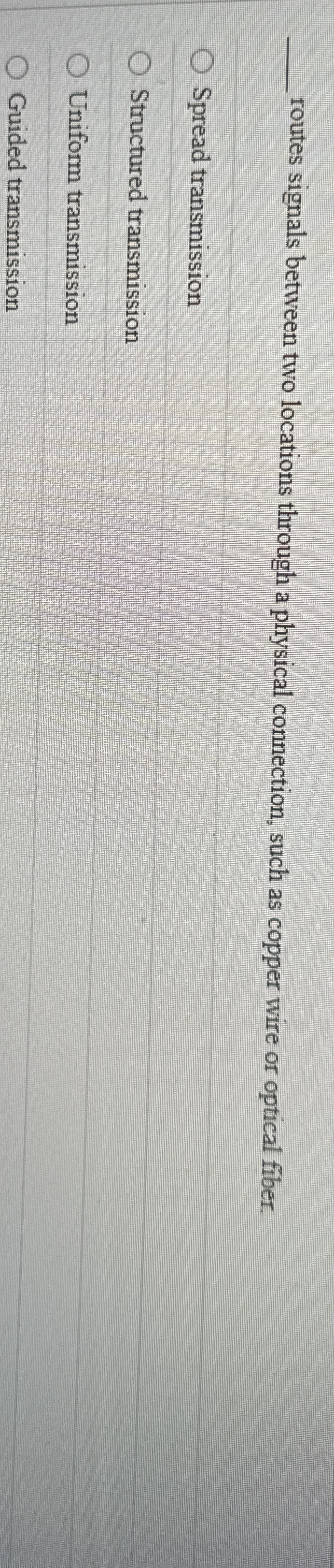 q , routes signals between two locations through