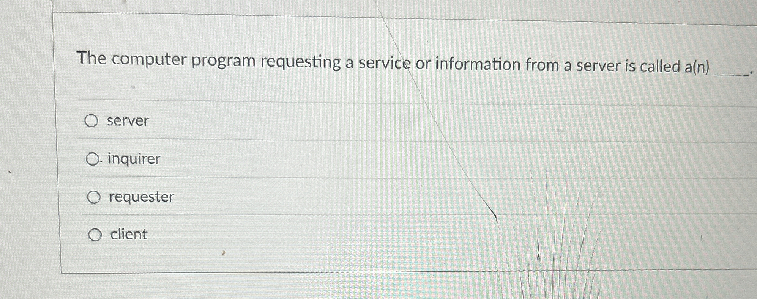 The computer program requesting a service or